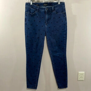 Talbots High Waist Ankle Jegging Velvet Bows Denim Jeans 8